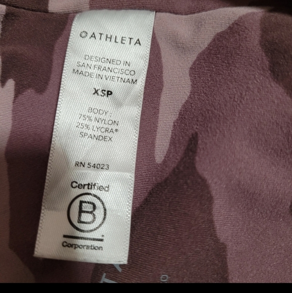 ATHLETA Elation Camo 7/8 Tight high-rise Leggings Flora Mauve women's XSP - Picture 7 of 12